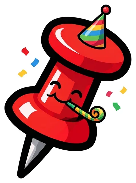 Pinned mascot celebrating